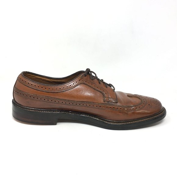 Men\'s Florsheim Longwing V Cleat Oxfords Dress Shoes Size 12 C Brown Leather main image 10